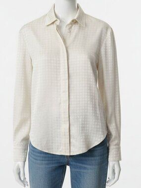 Amiri Women's Beige MA-monogram Button Down Shirt Size 10